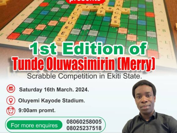 EKITI STATE SCRABBLE ASSOCIATION HOLDS INAUGURAL EDITION OF TUNDE OLUWASIMIRIN (MERRY) SCRABBLE COMPETITION AS SPONSORED BY FEMIMONIOLU FOUNDATION